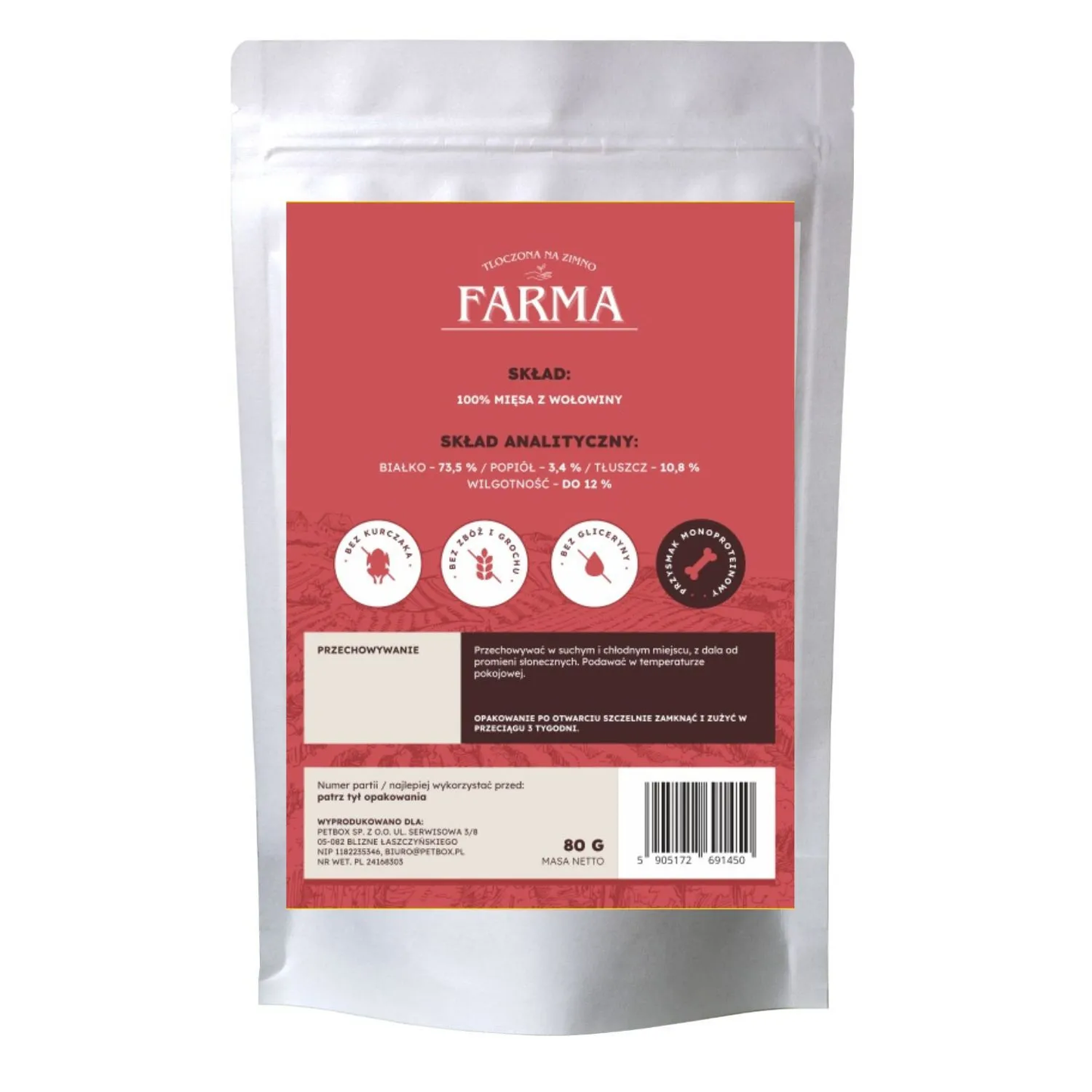 FARMA PASKI Z WOŁOWINY 80G