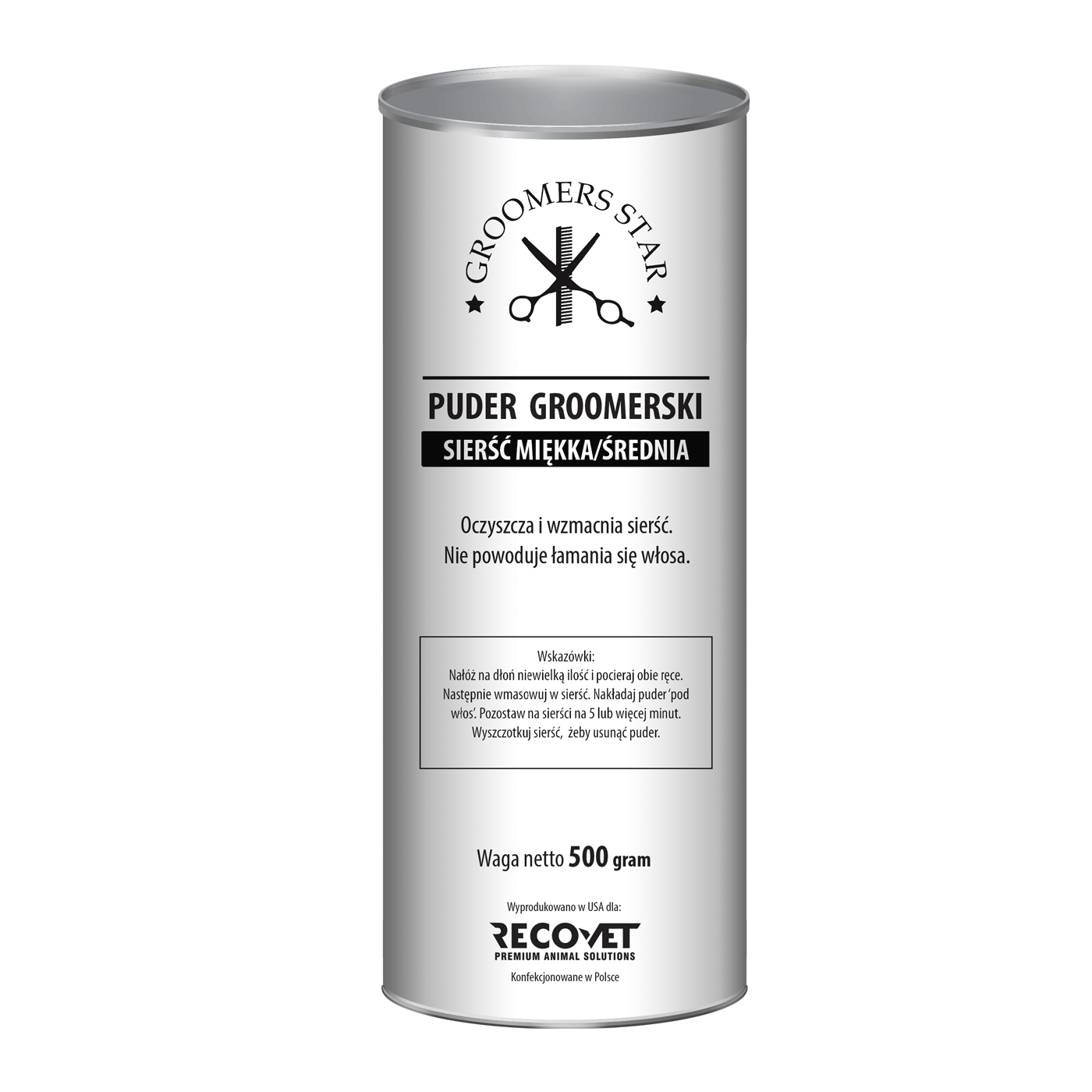 GROOMERS STAR PUDER SIERŚĆ MIĘKKA / ŚREDNIA 500G
