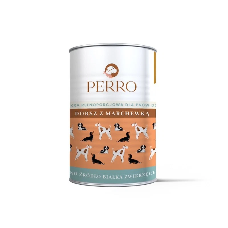 PERRO MOKRA KARMA DLA PSA DORSZ Z MARCHEWKĄ 410G
