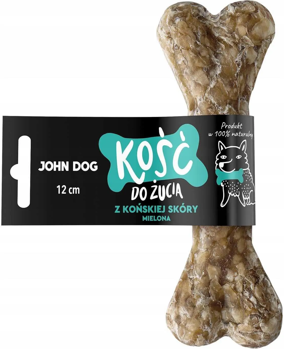 JOHN DOG KOŚĆ ZE SKÓRY KOŃSKIEJ 12CM