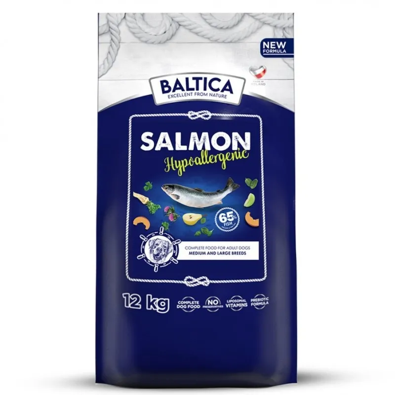 BALTICA HIPOALERGICZNA SUCHA KARMA DLA PSA SALMON L/XL 12KG