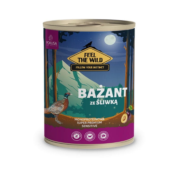 POKUSA FEEL THE WILD MOKRA KARMA DLA PSA BAŻANT ZE ŚLIWKĄ 800G