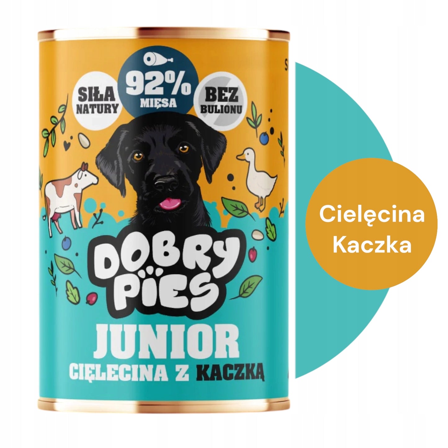 DOBRY PIES JUNIOR MOKRA KARMA PIES CIELĘCINA Z KACZKĄ 400G
