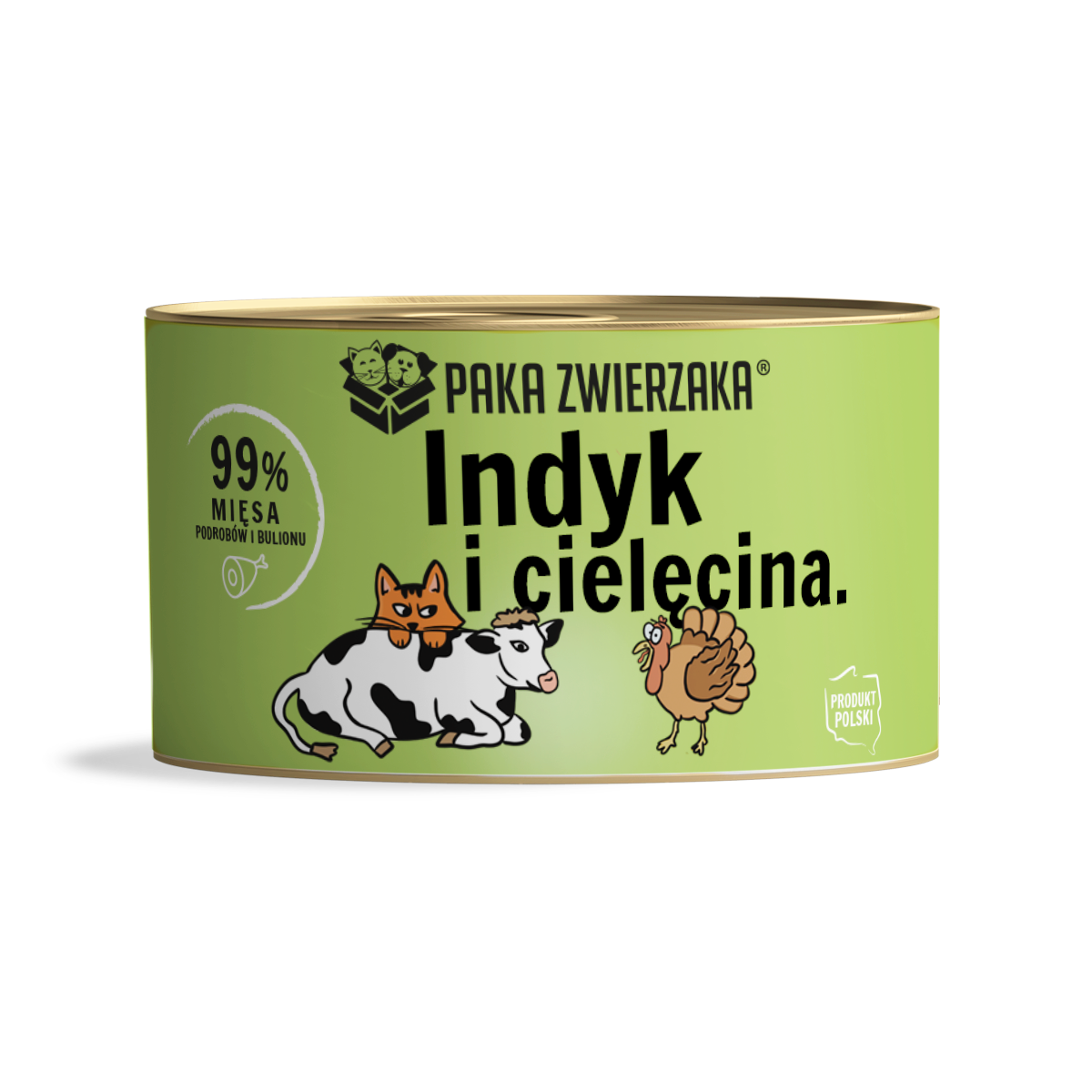 PAKA ZWIERZAKA MOKRA KARMA DLA KOTA INDYK Z CIELĘCINĄ 200G