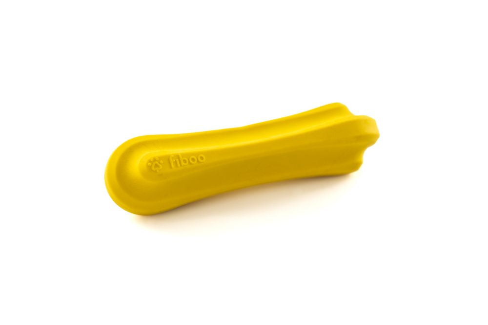FIBOO FIBOONE M ŻÓŁTY - 15CM WYTRZYMAŁY GRYZAK DLA ŚREDNICH PSIAKÓW