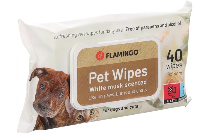FLAMINGO UNIVERSAL WIPES REINI WHITE MUSK 40PCS 18X16CM