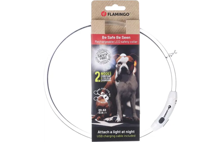 FLAMINGO DOG COLLAR RAINA VISIO MIX 20-63CM 8MM