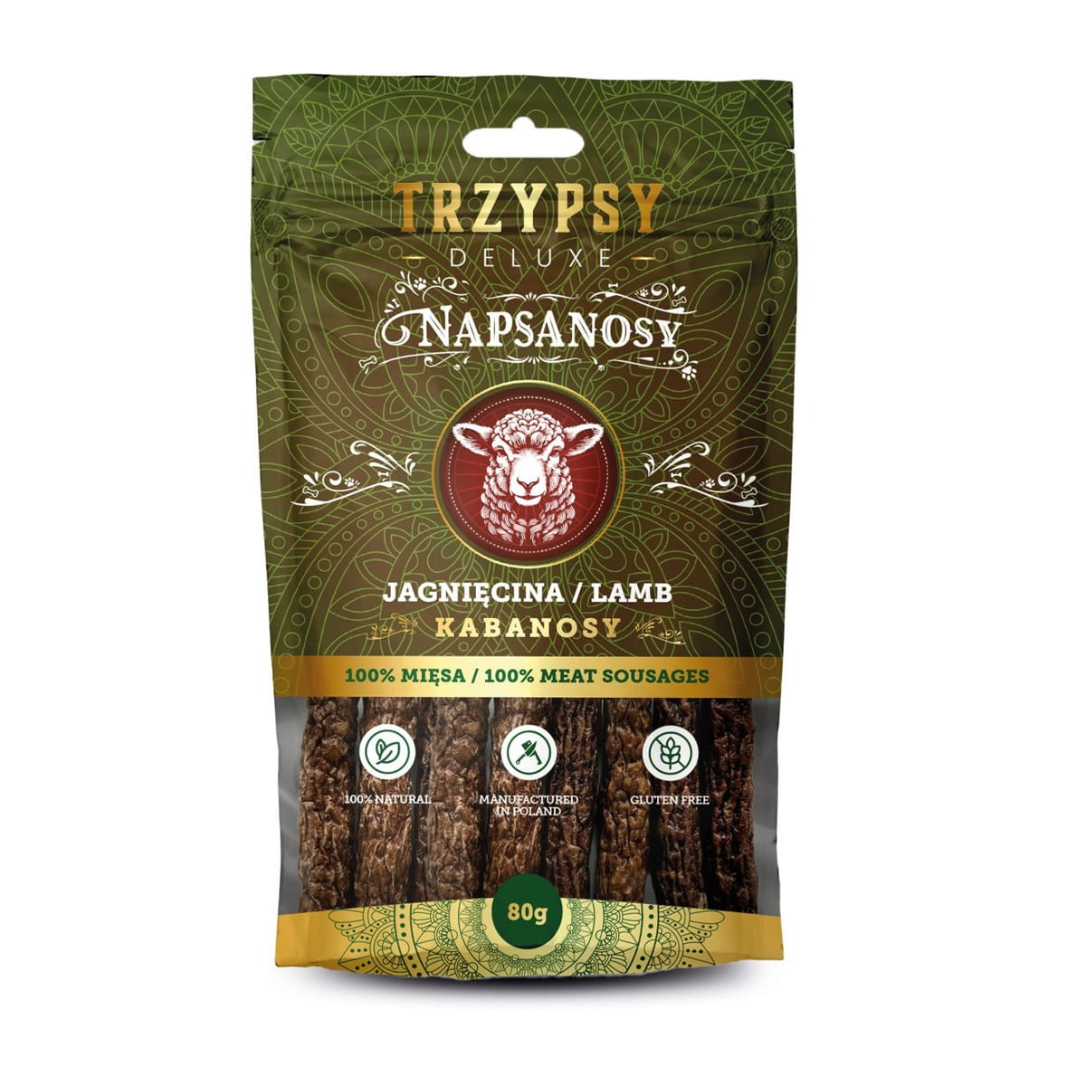 TRZYPSY NAPSANOSY PRZYSMAKI DLA PSA Z JAGNIĘCINY 80G