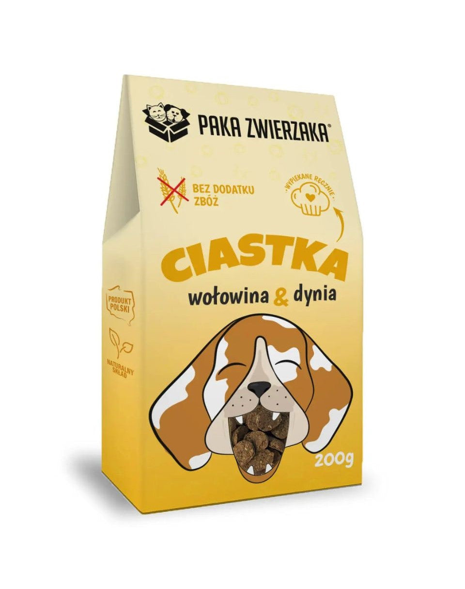 PAKA ZWIERZAKA CIASTKA DLA PSA WOŁOWINA Z DYNIĄ 200G