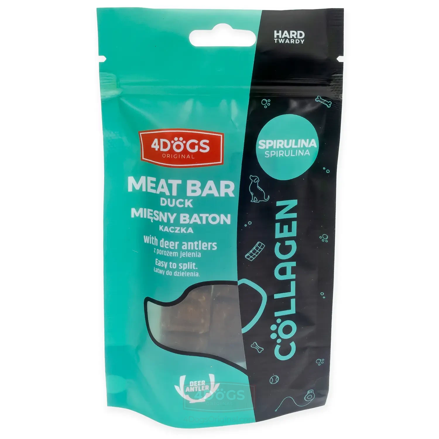 4DOGS COLLAGEN LINE BATONY Z KACZKI SPIRULINA HARD 2SZT