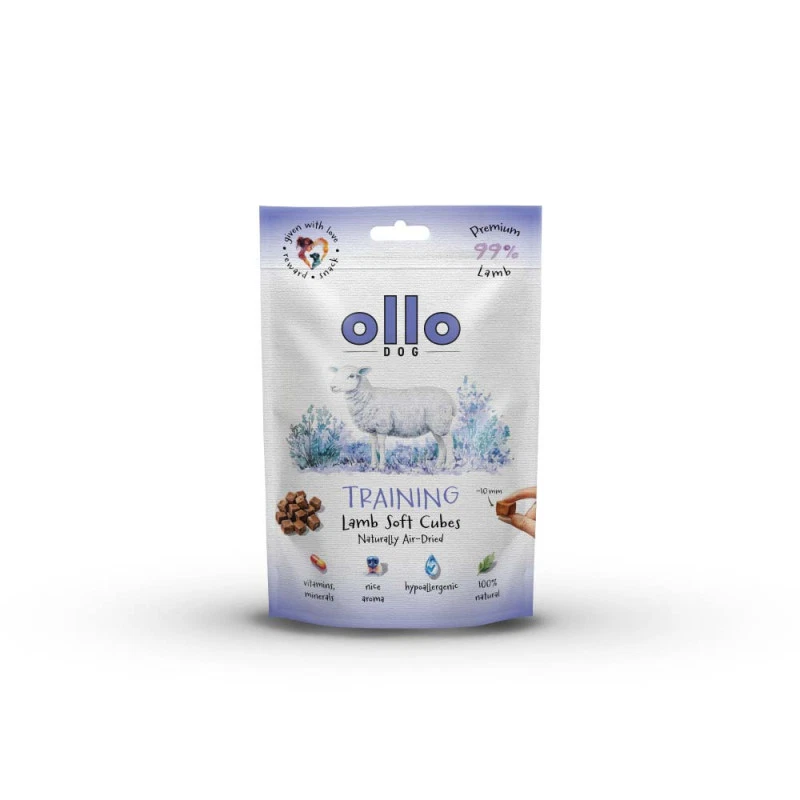 OLLO AIR DRIED PRZYSMAKI DLA PSA TRAINING LAMB CUBES 80G