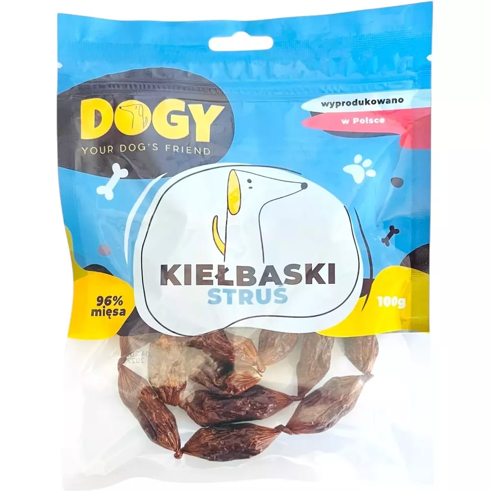 DOGY KIEŁBASKI ZE STRUSIA 100G