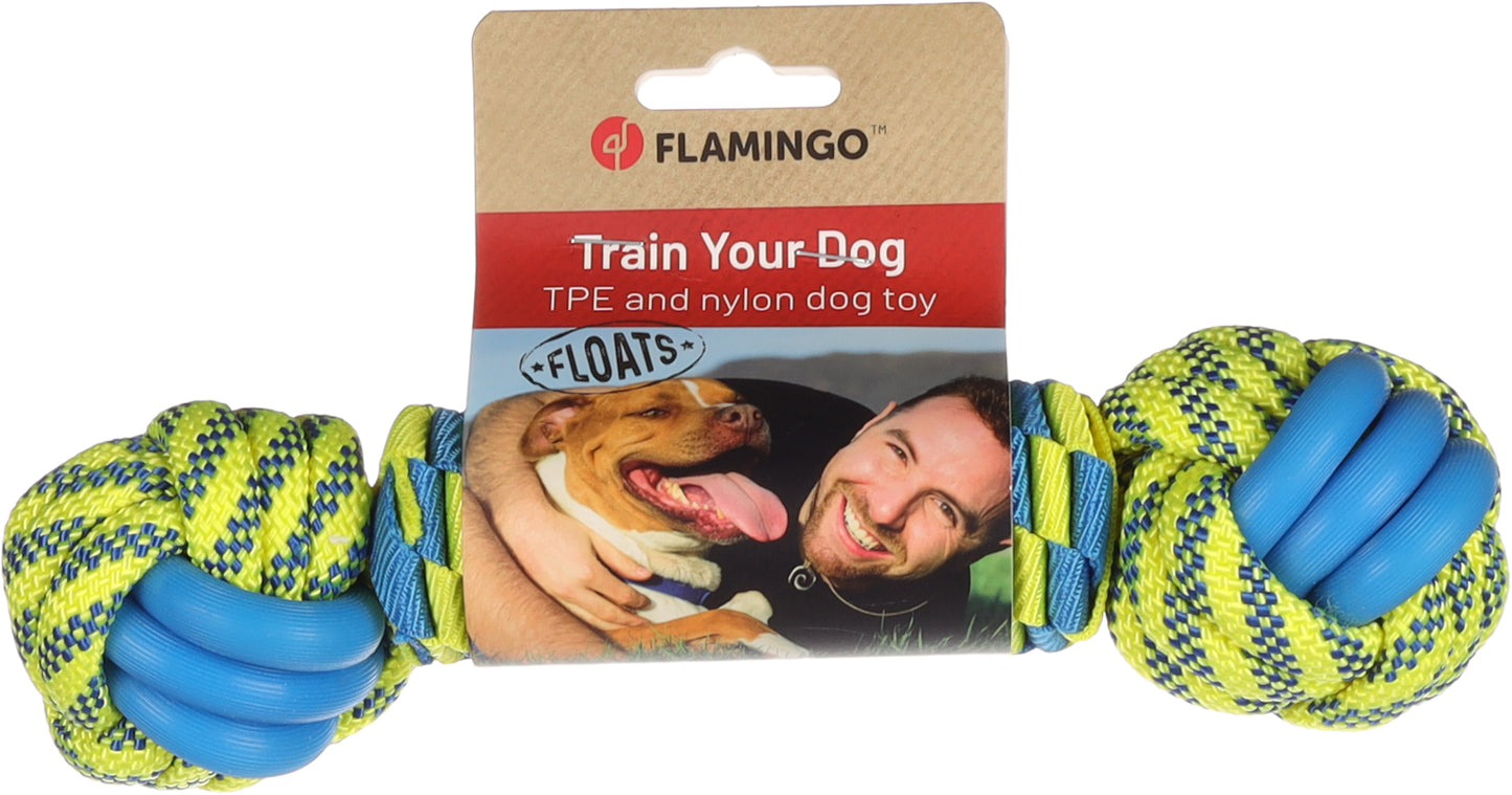 FLAMINGO DT TOFLA KNOTTED BONE BLUE/YELLOW 28X7,3X7,3CM
