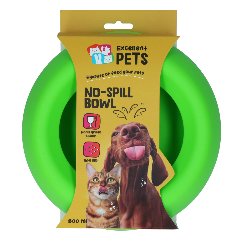 EXCELLENT PETS NO SPILL BOWL GREEN M - MISKA