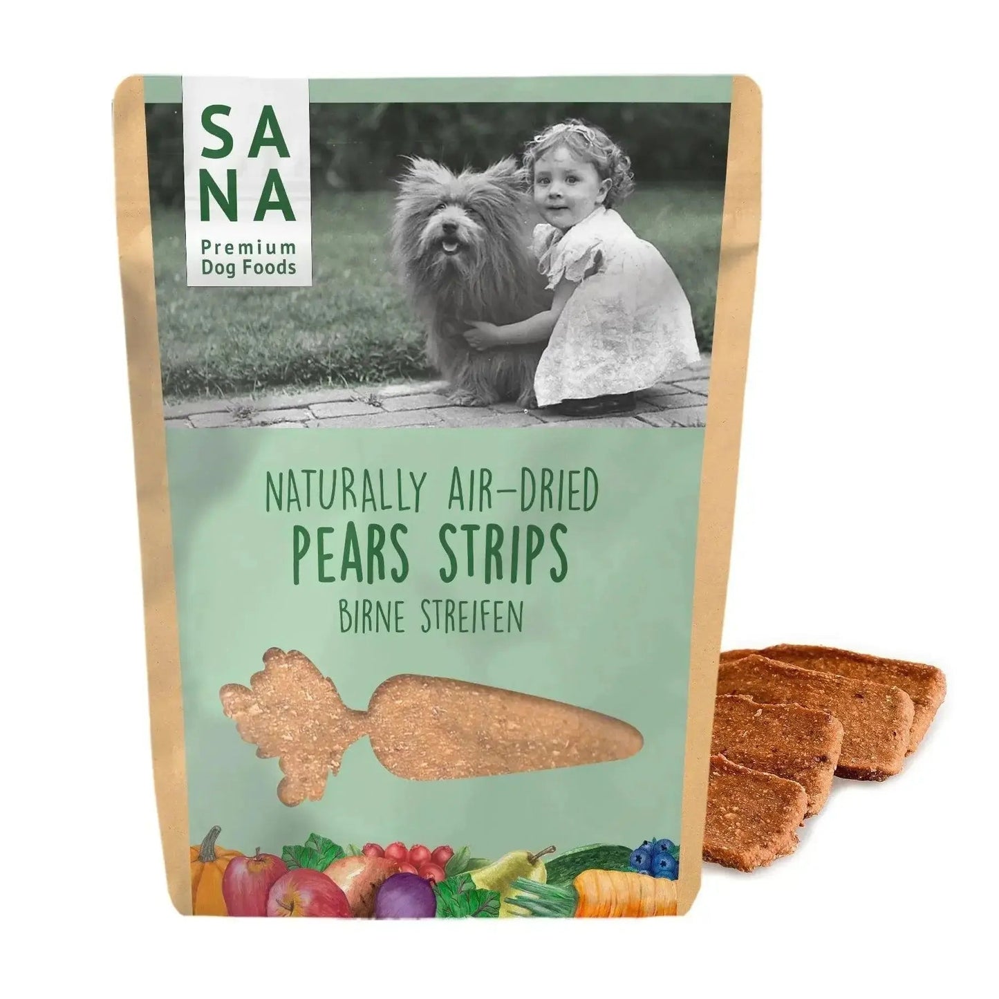 SANA VEGGIE STRIPS WARZYWNE PSAKI Z GRUSZKĄ 100G