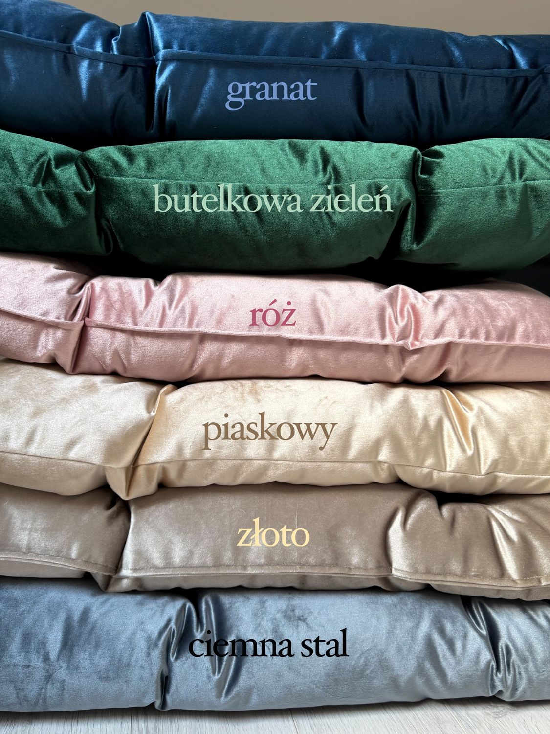 FABVELVET LEGOWISKO DLA PSA, WYMIARY 80/60 CM, VELVET TAPICERSKI - CIEMNA STAL