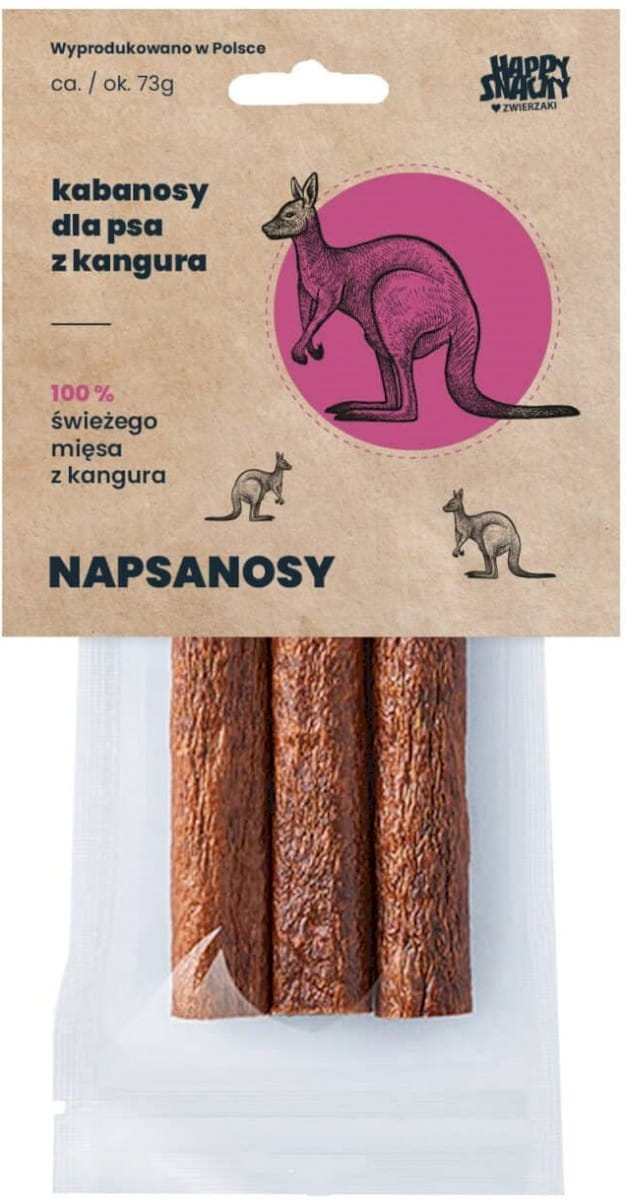 HAPPY SNACKY NAPSANOSY PRZYSMAKI DLA PSA Z KANGURA 3SZT