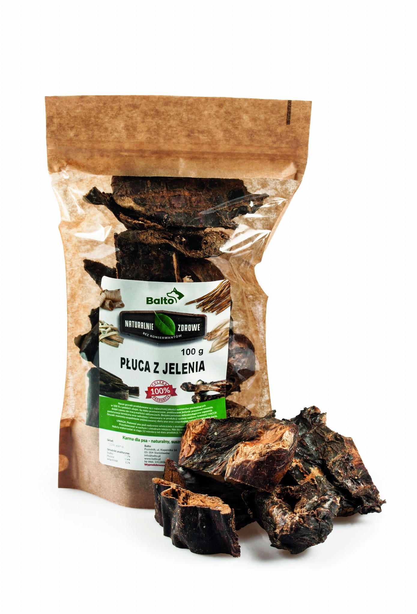 BALTO GRYZAK DLA PSA - PŁUCA JELENIA PREMIUM (OPAK. 100G)