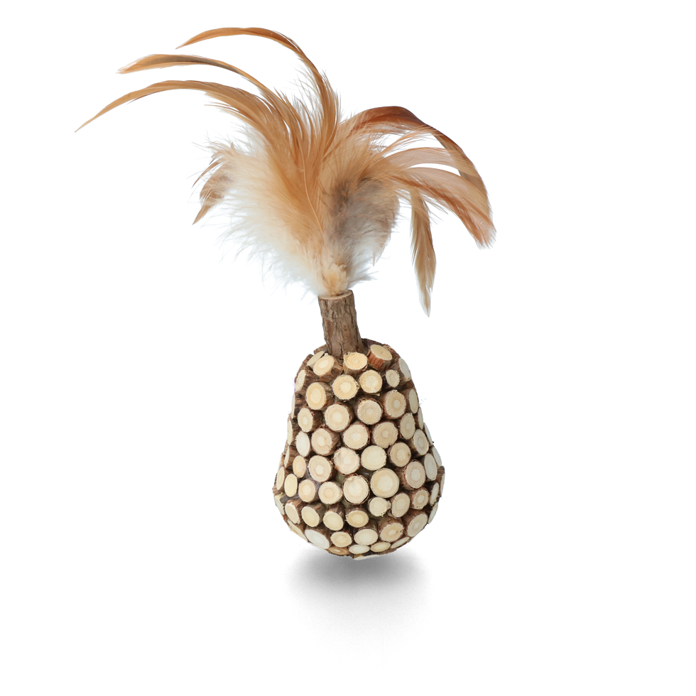 ADDICTED WOODEN WOBBLER WITH FEATHERS