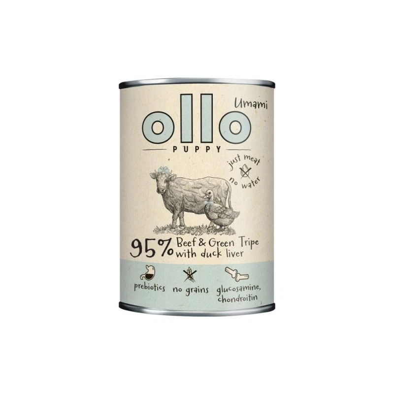 OLLO UMAMI PUPPY MOKRA KARMA DLA PSA WOŁOWINA I ŻWACZE 400G