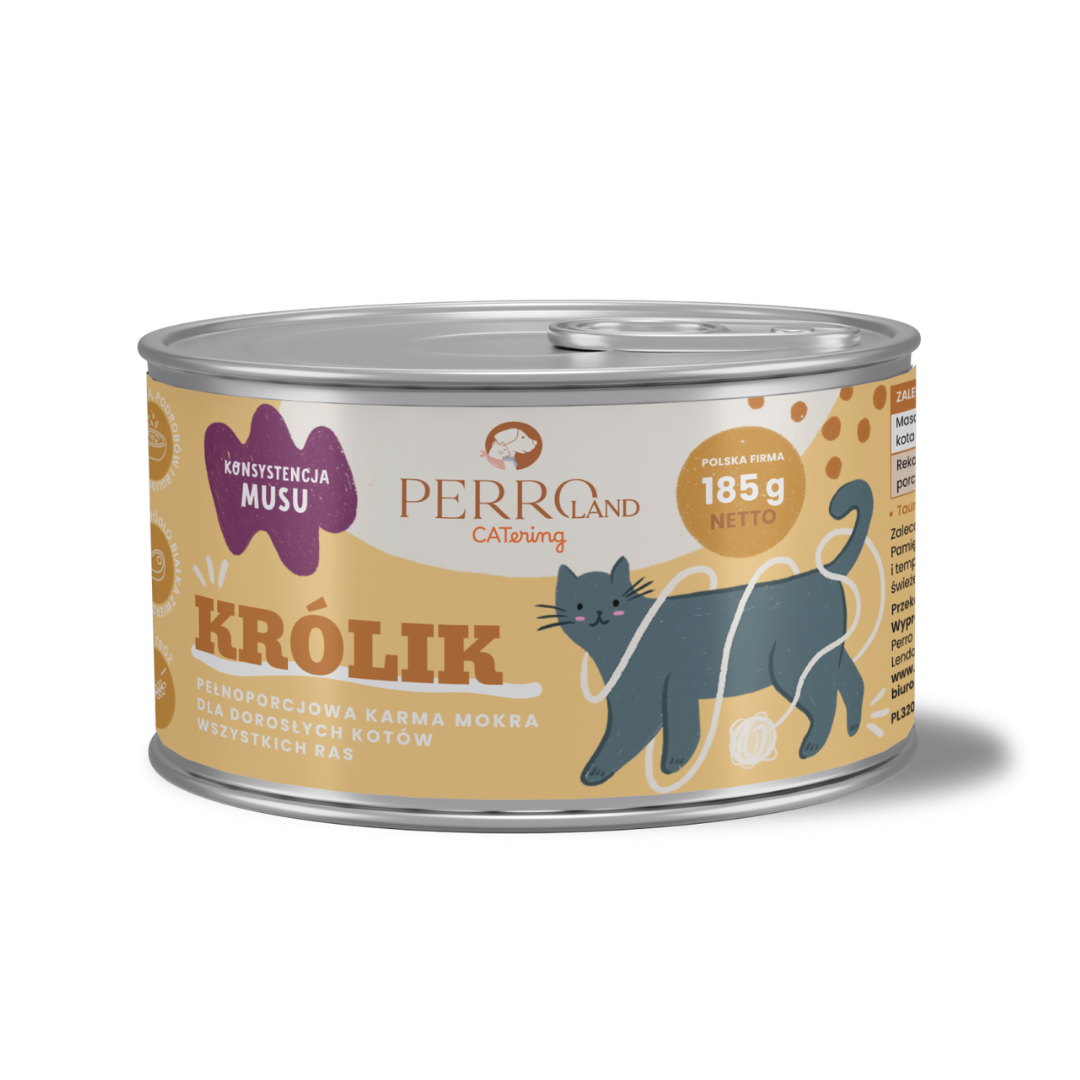 PERRO CATERING KARMA DLA KOTÓW KRÓLIK 185G