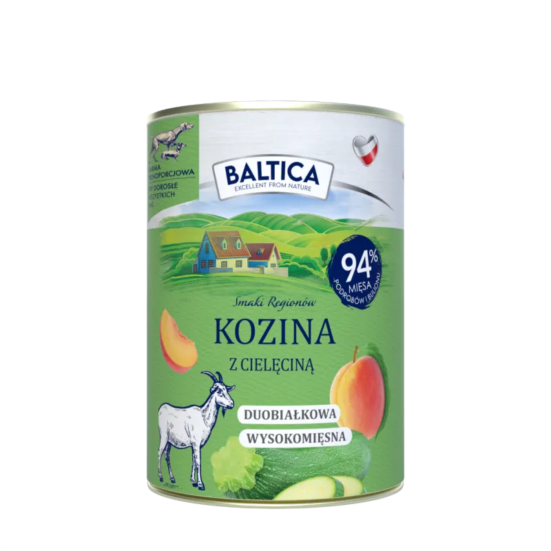 BALTICA SMAKI REGIONÓW MOKRA KARMA DLA PSA KOZINA Z CIELĘCINĄ 400G