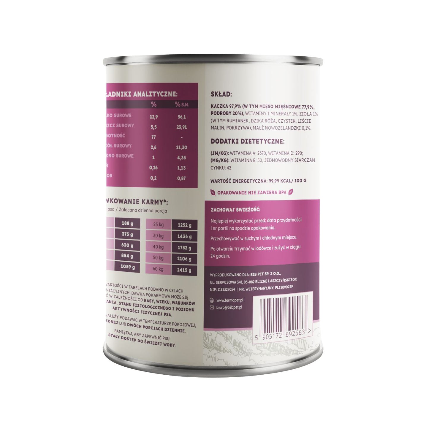 FARMA MOKRA KARMA DLA PSA SELECT KACZKA 400G