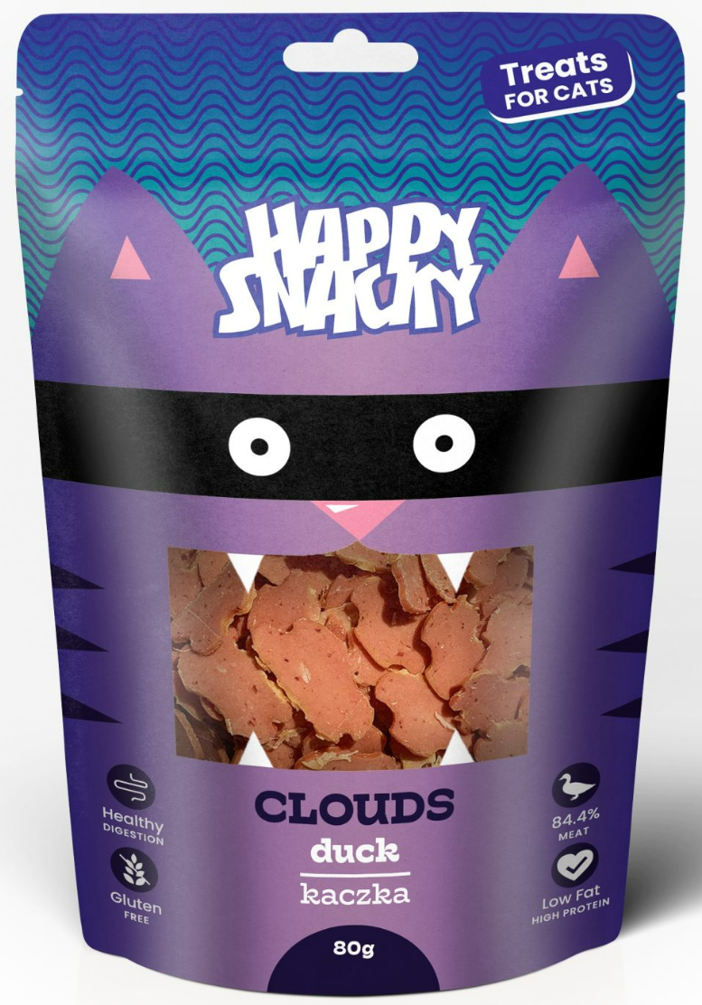 HAPPY SNACKY CHMURKI Z KACZKI 80G DLA KOTA