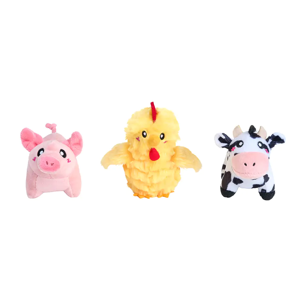 ZIPPY PAWS MINIZ 3PACK BARNYARD FRIENDS