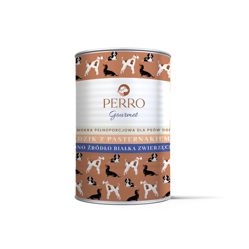 PERRO GOURMET MOKRA KARMA DLA PSA DZIK Z PASTERNAKIEM 400G