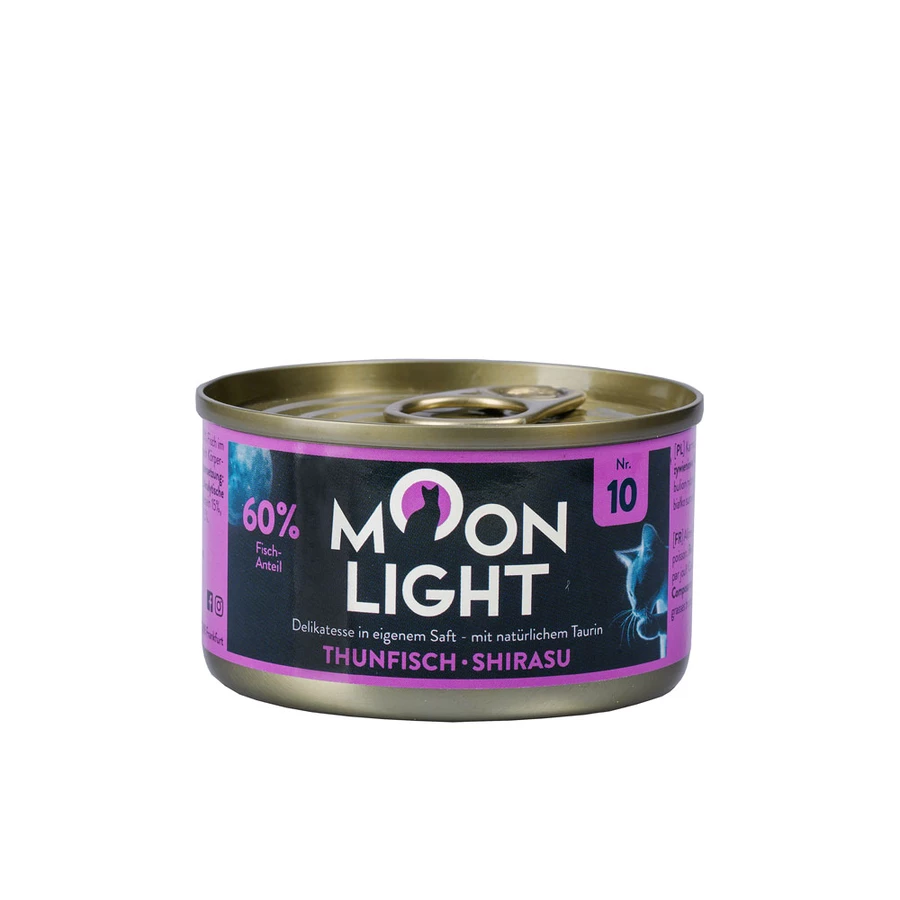 MOONLIGHT 10 MOKRA KARMA DLA KOTA TUŃCZYK + SHIRASU 80G