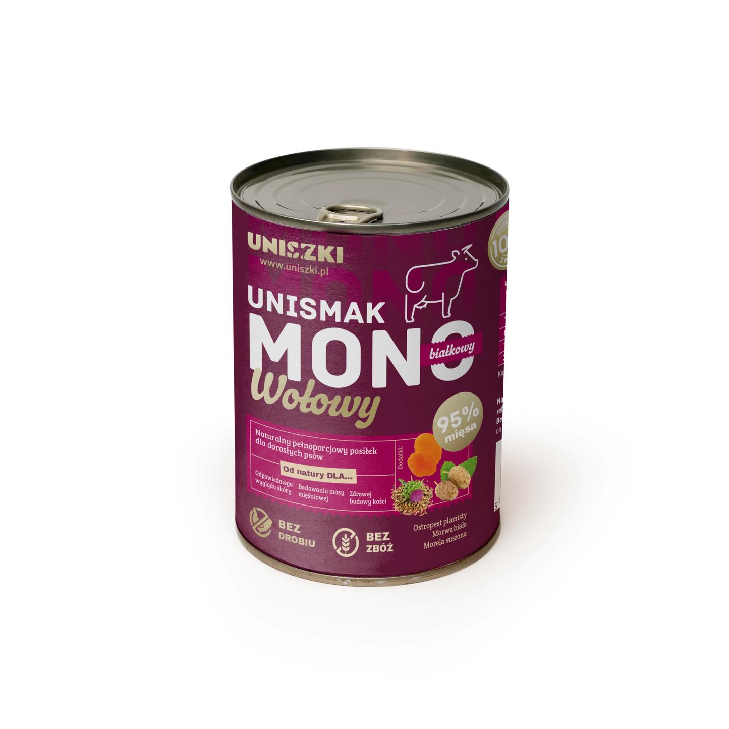 UNISZKI UNISMAK MOKRA KARMA DLA PSA MONOBIAŁKOWA WOŁOWINA 400G