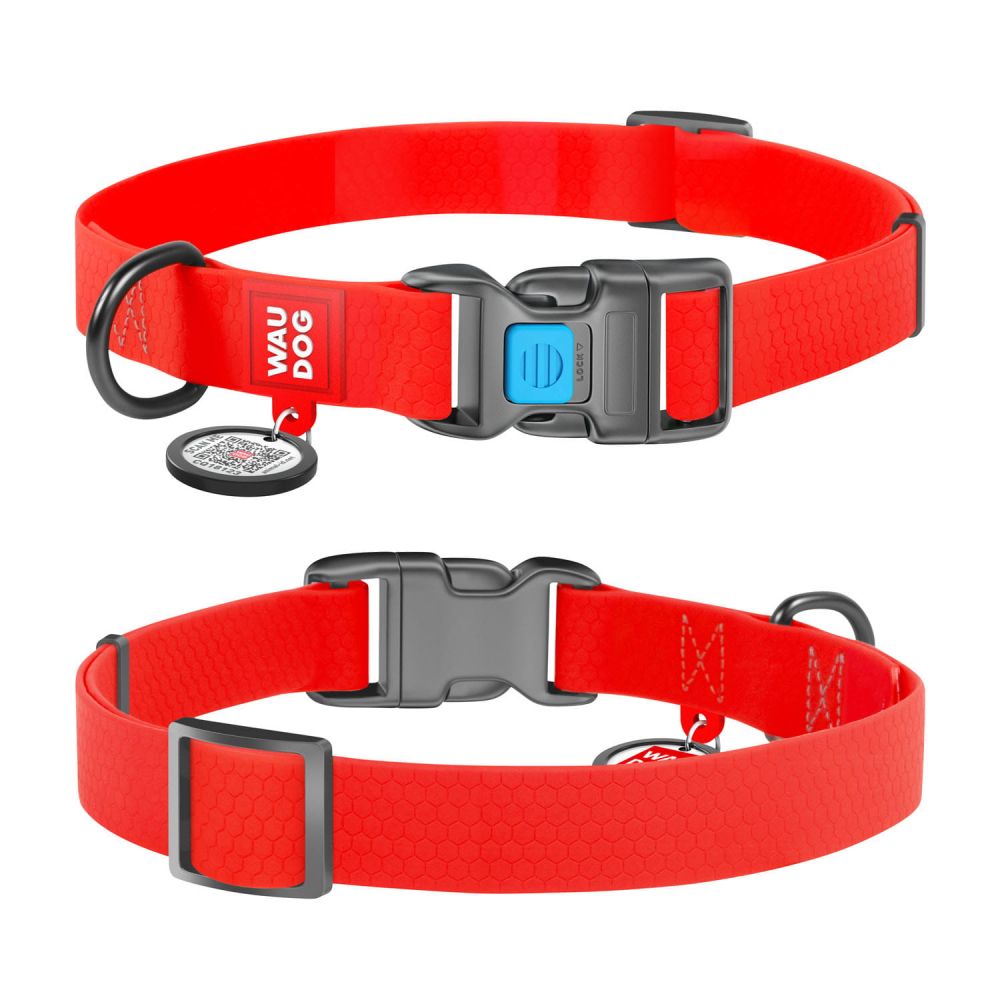 WAUDOG WATERPROOF OBROŻA PLASTIKOWY FASTEX L 25MM CZERWONY