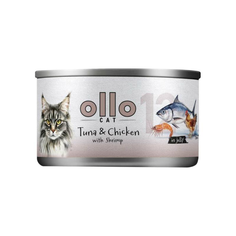 OLLO MOKRA KARMA KOT NR12 TUŃCZYK KURCZAK KREWETKI 70G