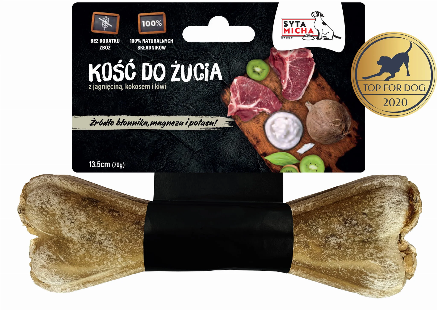 SYTA MICHA GRYZAK DLA PSA KOŚĆ Z KIWI I KOKOSEM 13,5CM