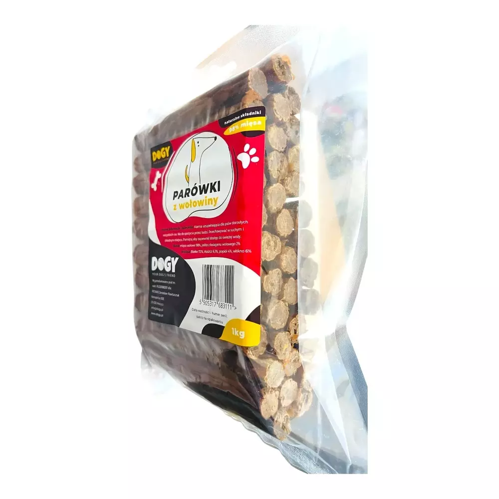 DOGY PARÓWKI Z WOŁOWINY 1 KG