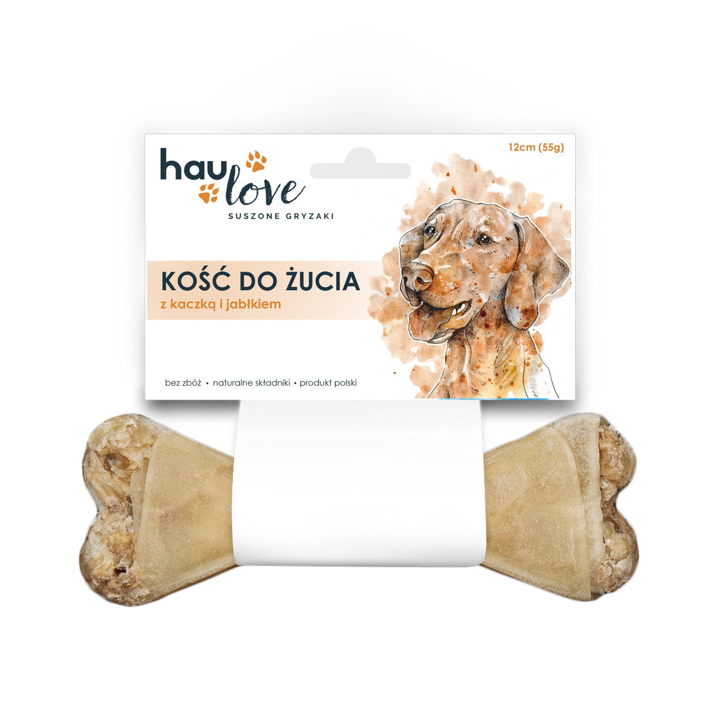 HAULOVE PRZYSMAK DLA PSA KOŚĆ DO ŻUCIA Z KACZKĄ I JABŁKIEM 17CM