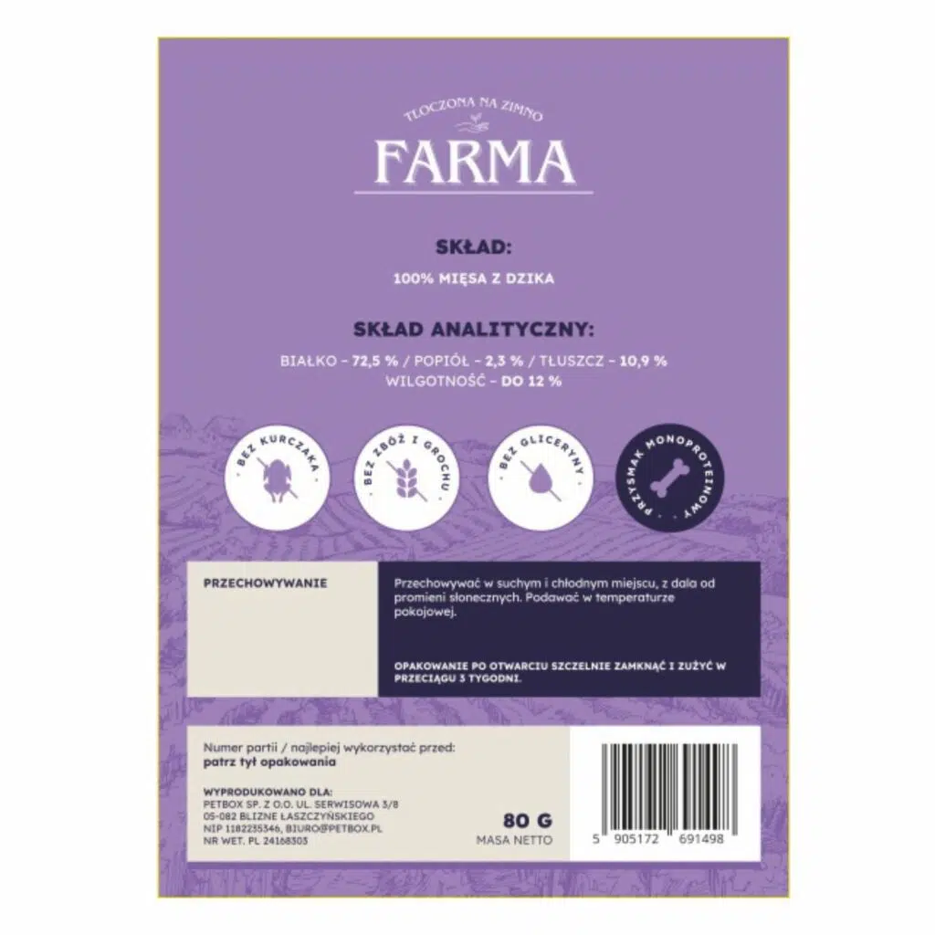 FARMA PASKI Z DZIKA 80G