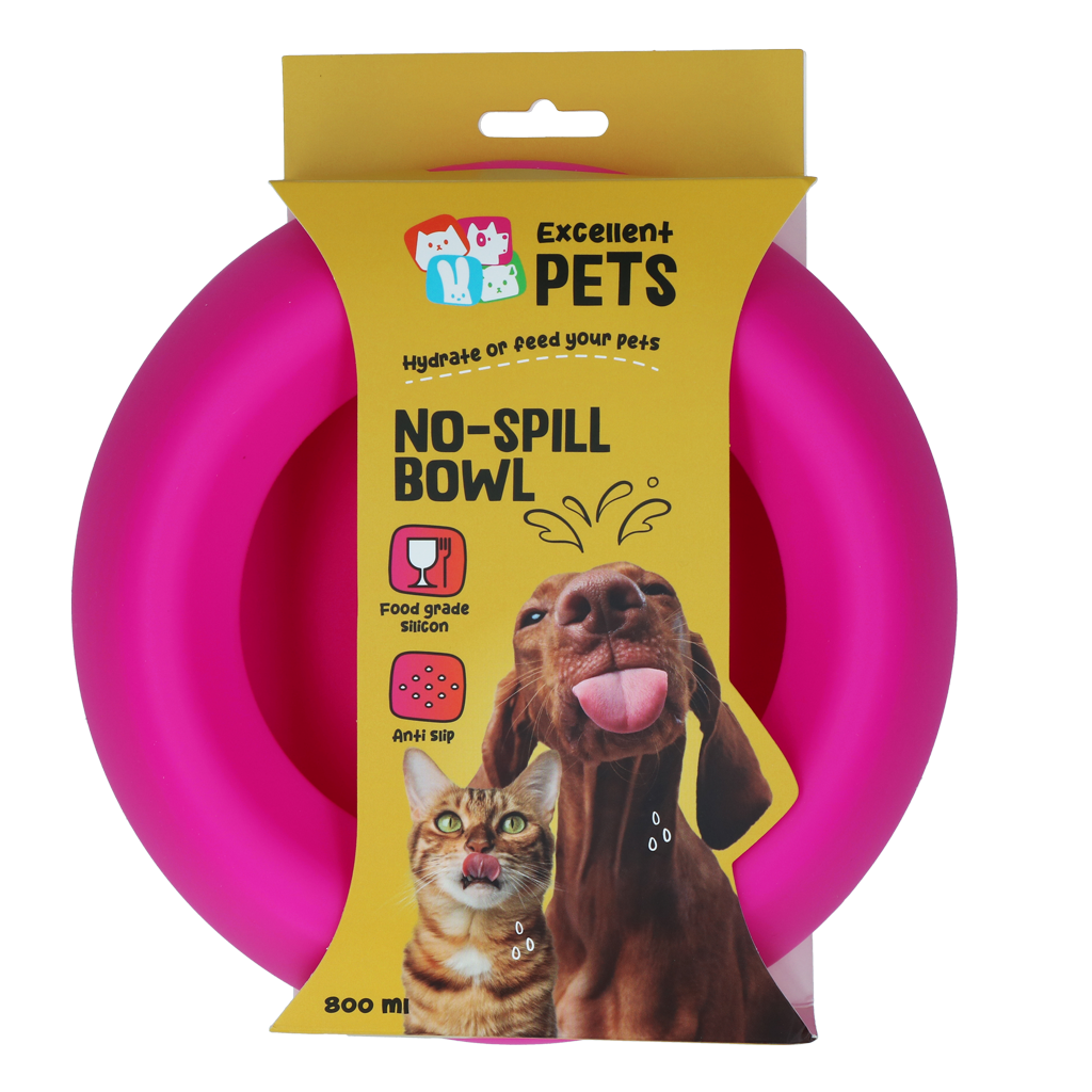 EXCELLENT PETS NO SPILL BOWL PINK M - MISKA