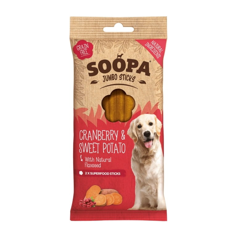 SOOPA STICKS PRZYSMAK DLA PSA JUMBO CRANBERRY&SWEET POTATO