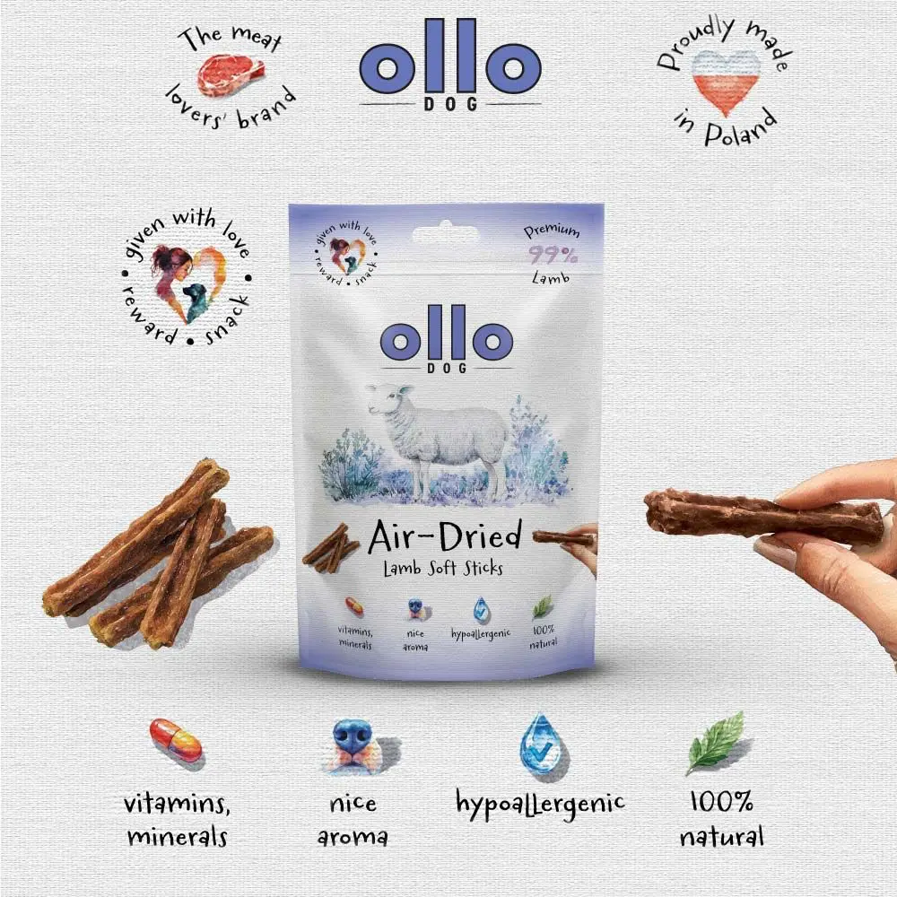 OLLO AIR DRIED PRZYSMAKI DLA PSA LAMB STICK 80G