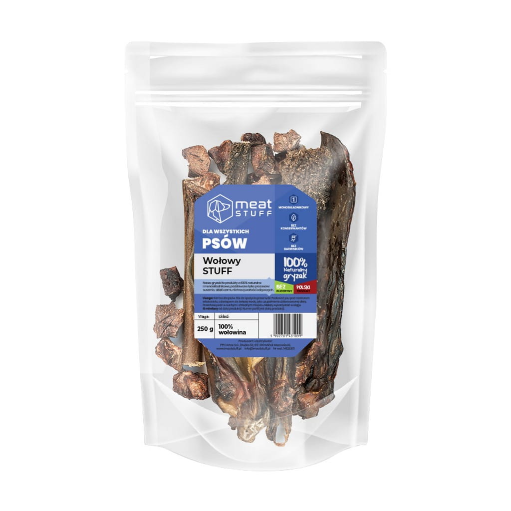 MEATSTUFF GRYZAK DLA PSA WOŁOWY STUFF 250G