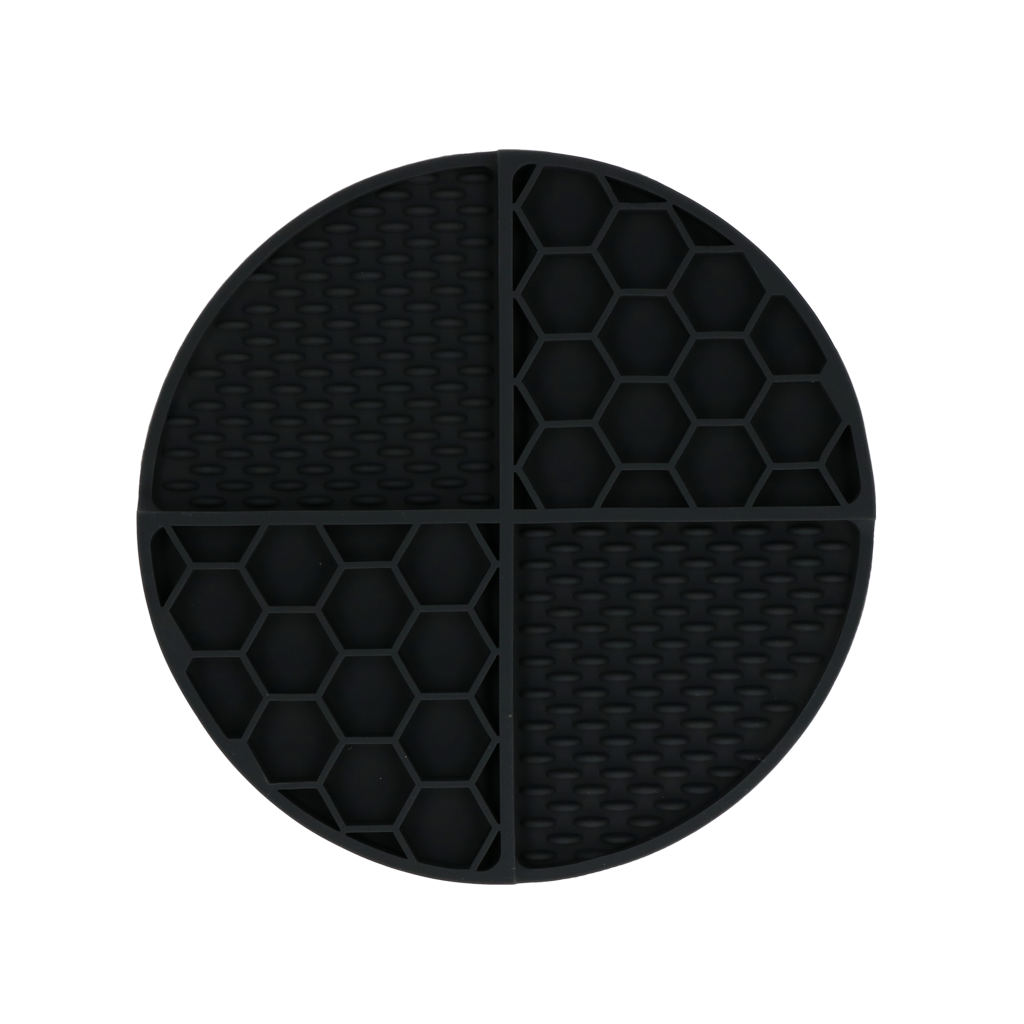 EAT SLOW LIVE LONGER LICK MAT DIMENSIONS CIRCLE GREY
