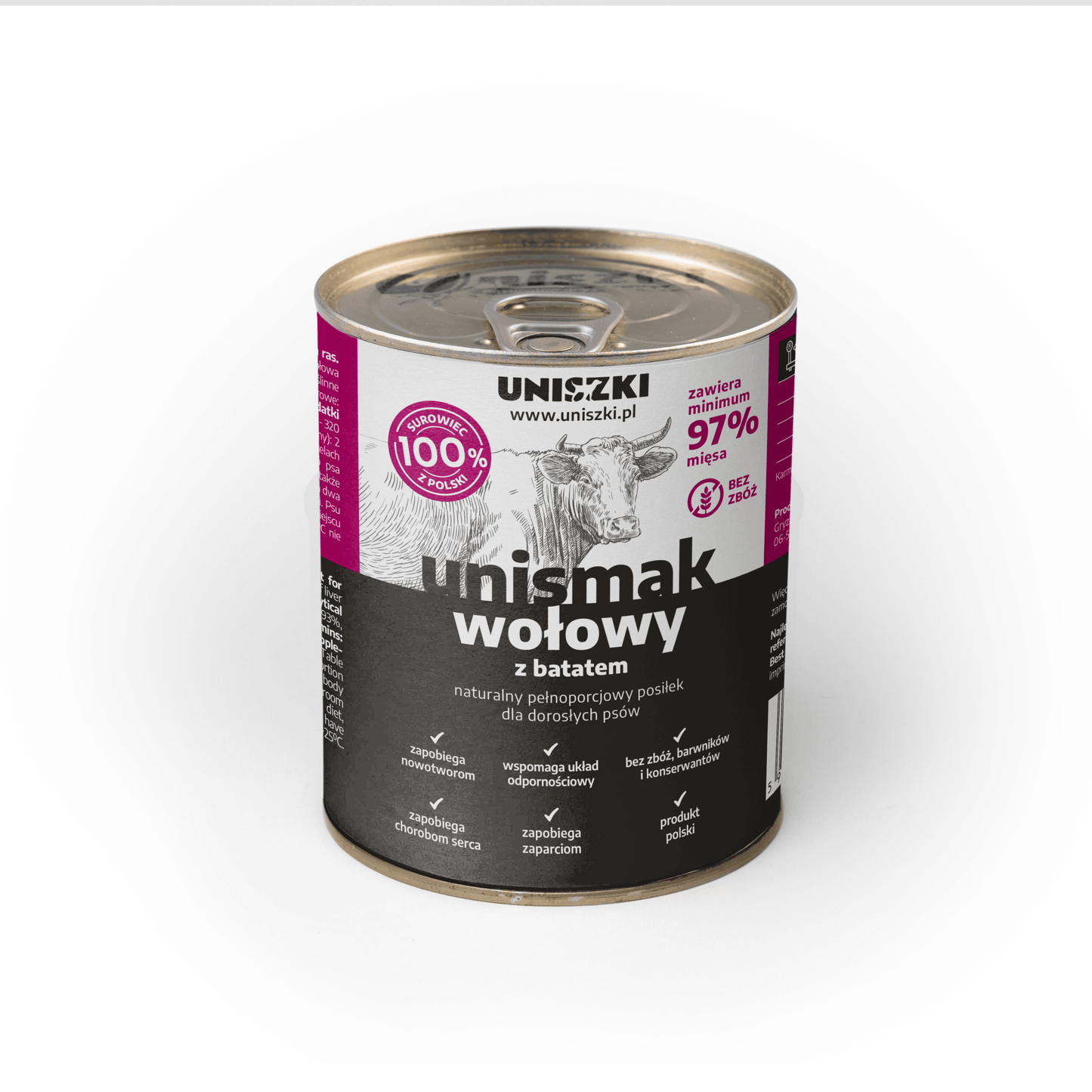 UNISZKI UNISMAK MOKRA KARMA DLA PSA WOŁOWINA Z KURCZAKIEM I BATATEM 800G