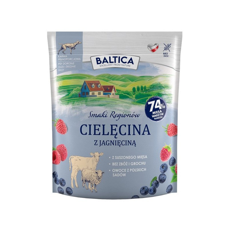 BALTICA SMAKI REGIONÓW SUCHA KARMA DLA PSA CIELĘCINA Z JAGNIĘCINĄ M/L 1KG