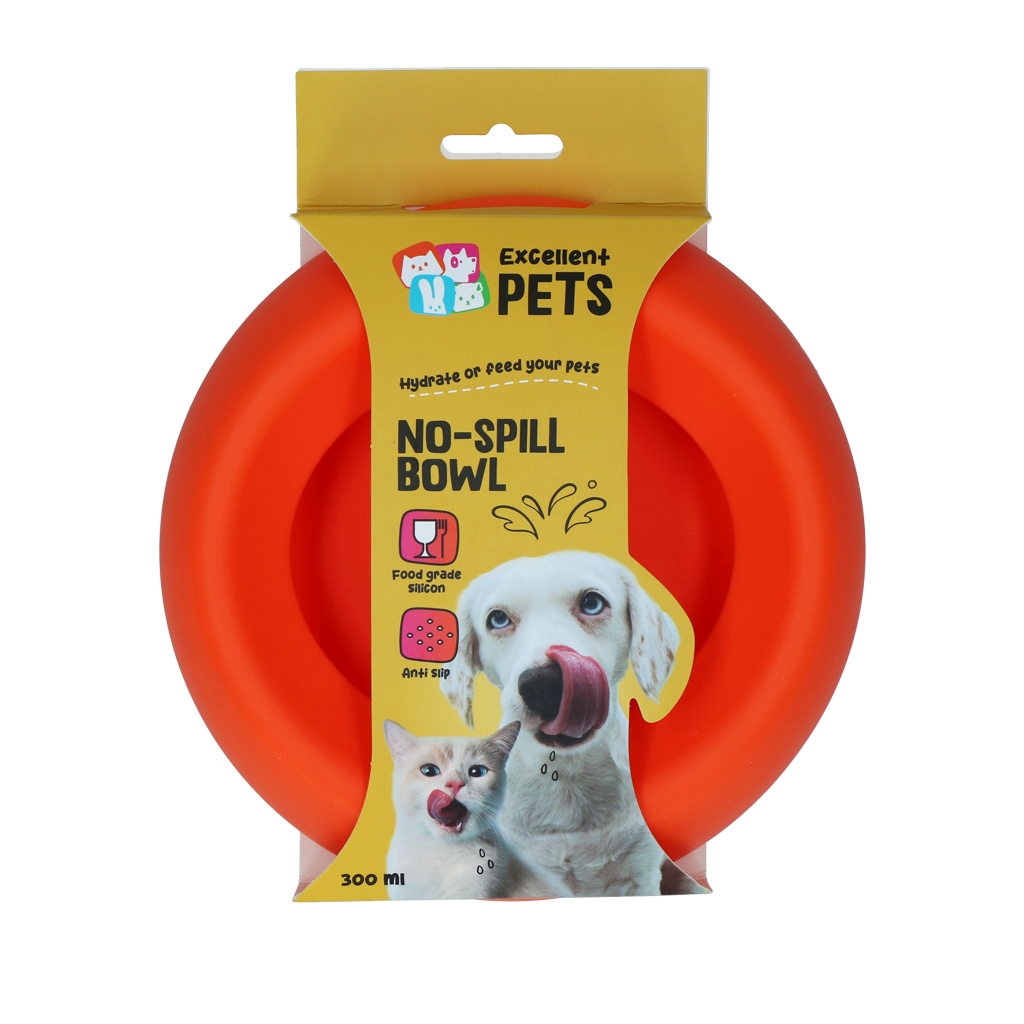 EXCELLENT PETS NO SPILL BOWL ORANGE S - MISKA