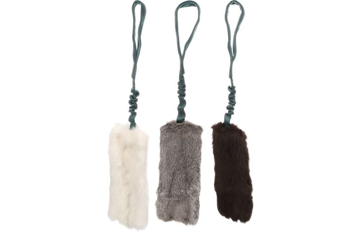FLAMINGO TOY FURTRA CHASER RABBIT FUR MULTIPLE COLOURS S 55X11X4CM