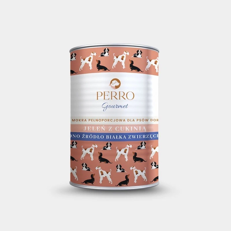 PERRO GOURMET MOKRA KARMA DLA PSA JELEŃ Z CUKINIĄ 400G