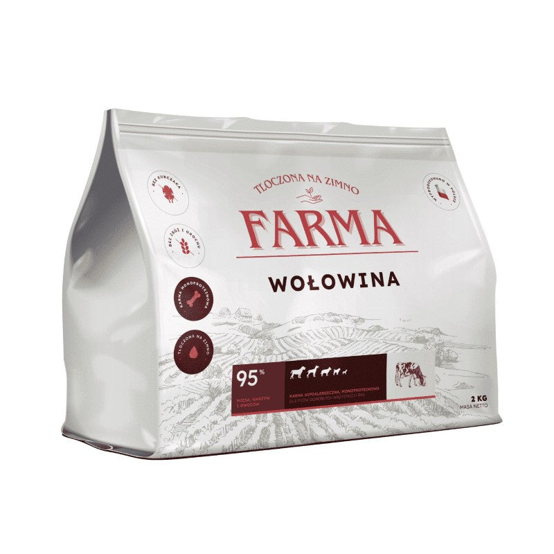 FARMA SUCHA KARMA PIES WOŁOWINA TŁOCZONA NA ZIMNO 2KG