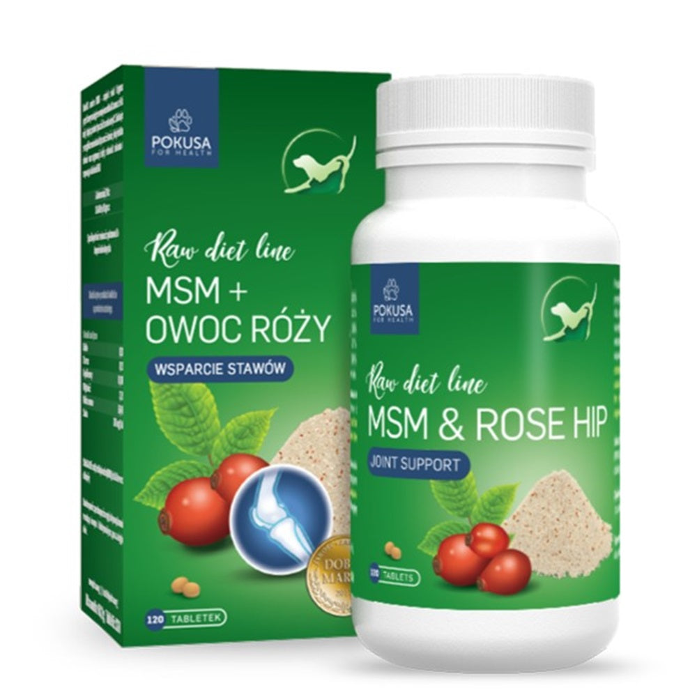 POKUSA RAW DIET LINE MSM ROSE HIP 120 TABLETEK